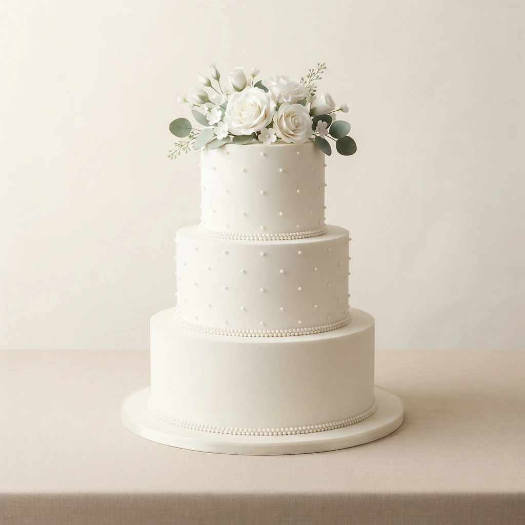 White Wedding Cake in Islamabad